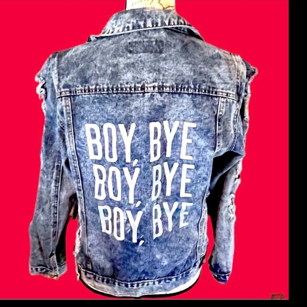 Boy Bye Distress Crop Jean Jacket